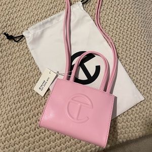 telfar small bubblegum shopping bag